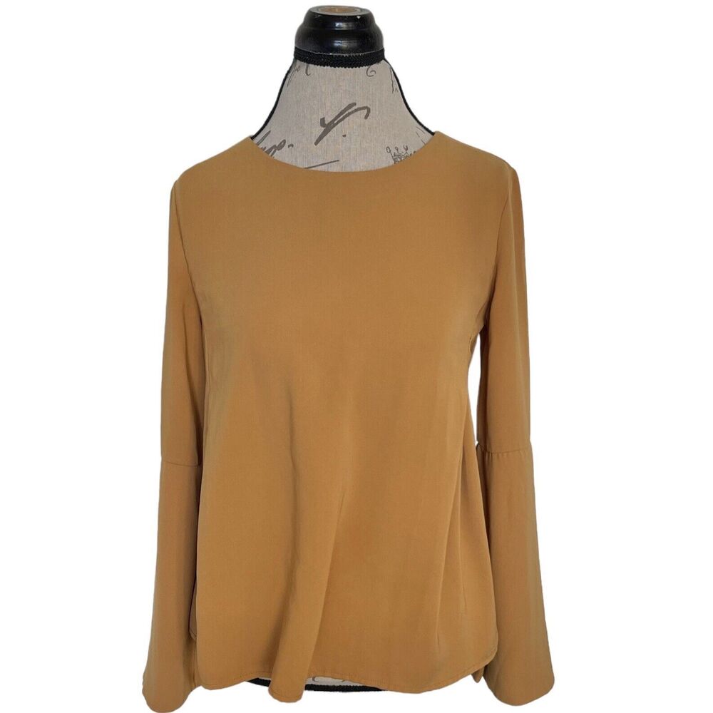 Do+Be Blouse Size Small  Womens Yellow Mustard Dark Academia Office Work Wear